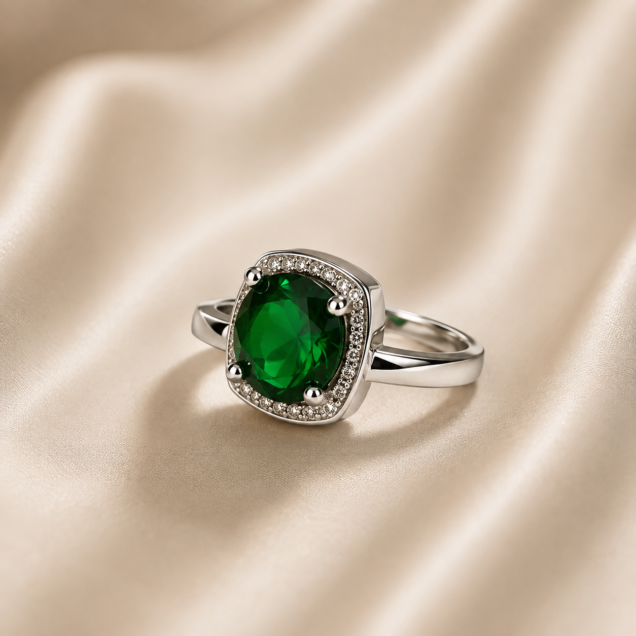 Green Gem Elegance Ring - Free Size